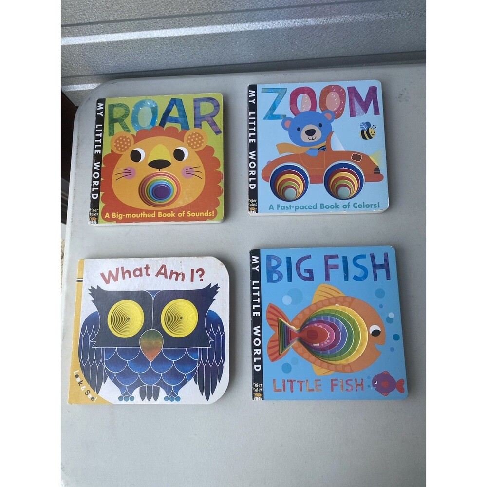 Lot of 4 Kids Board Books My Little World Tiger Tales Roar Zoom Big Fish